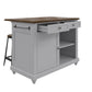 DHP Kelsey Kitchen Island with 2 Stools, Gray - Gray