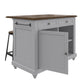 DHP Kelsey Kitchen Island with 2 Stools, Gray - Gray