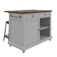 DHP Kelsey Kitchen Island with 2 Stools, Gray - Gray