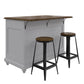 DHP Kelsey Kitchen Island with 2 Stools, Gray - Gray