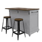 DHP Kelsey Kitchen Island with 2 Stools, Gray - Gray