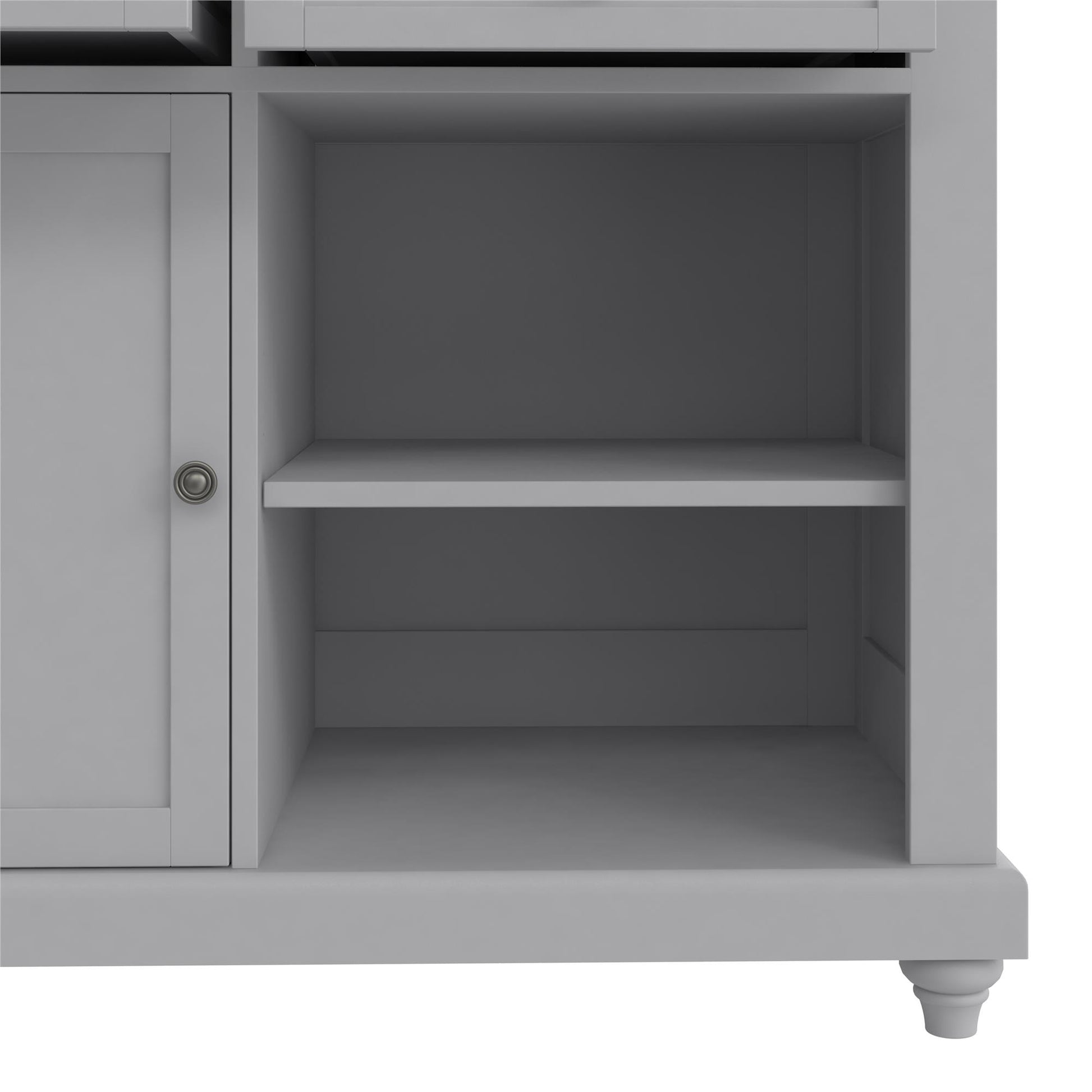DHP Kelsey Kitchen Island with 2 Stools, Gray - Gray