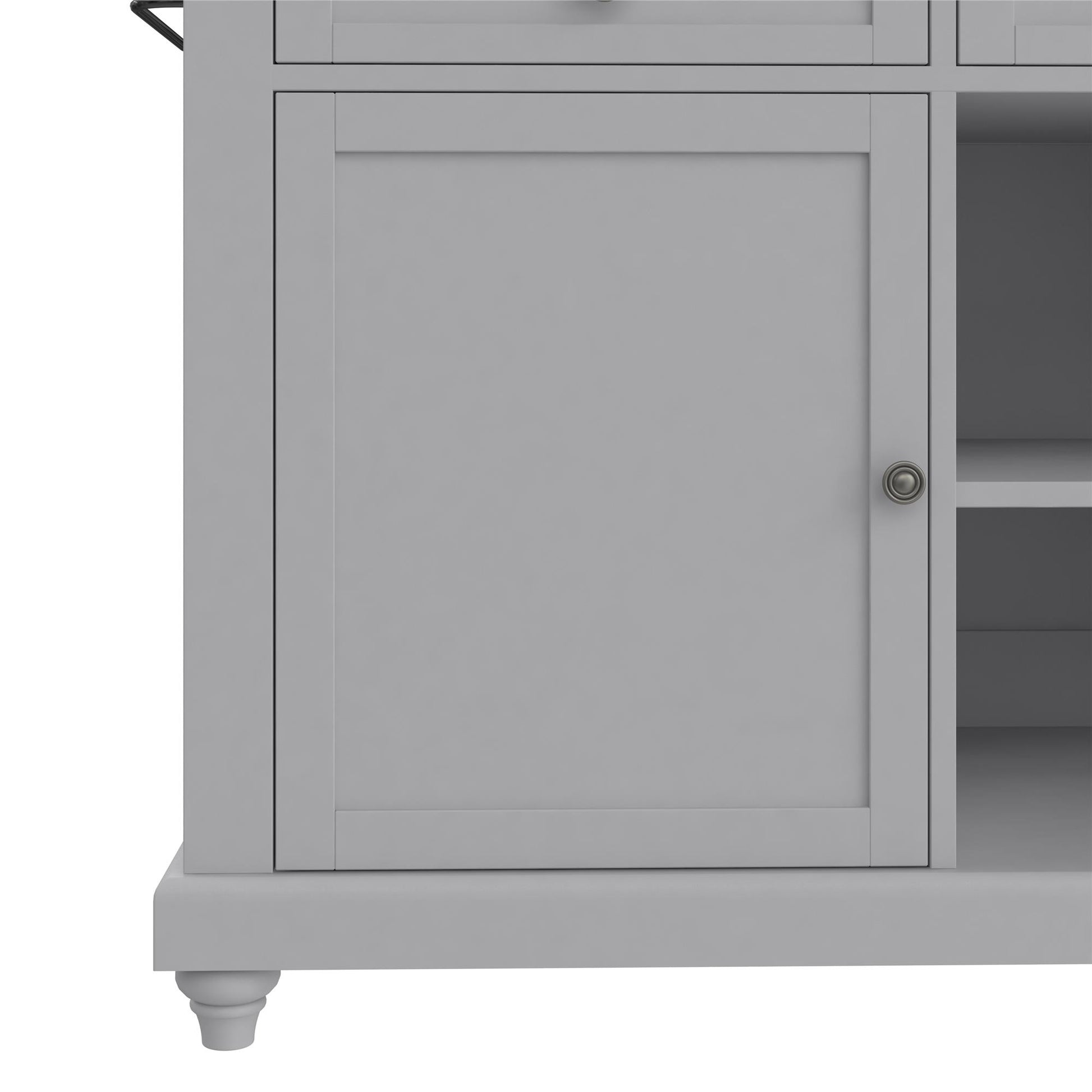 DHP Kelsey Kitchen Island with 2 Stools, Gray - Gray