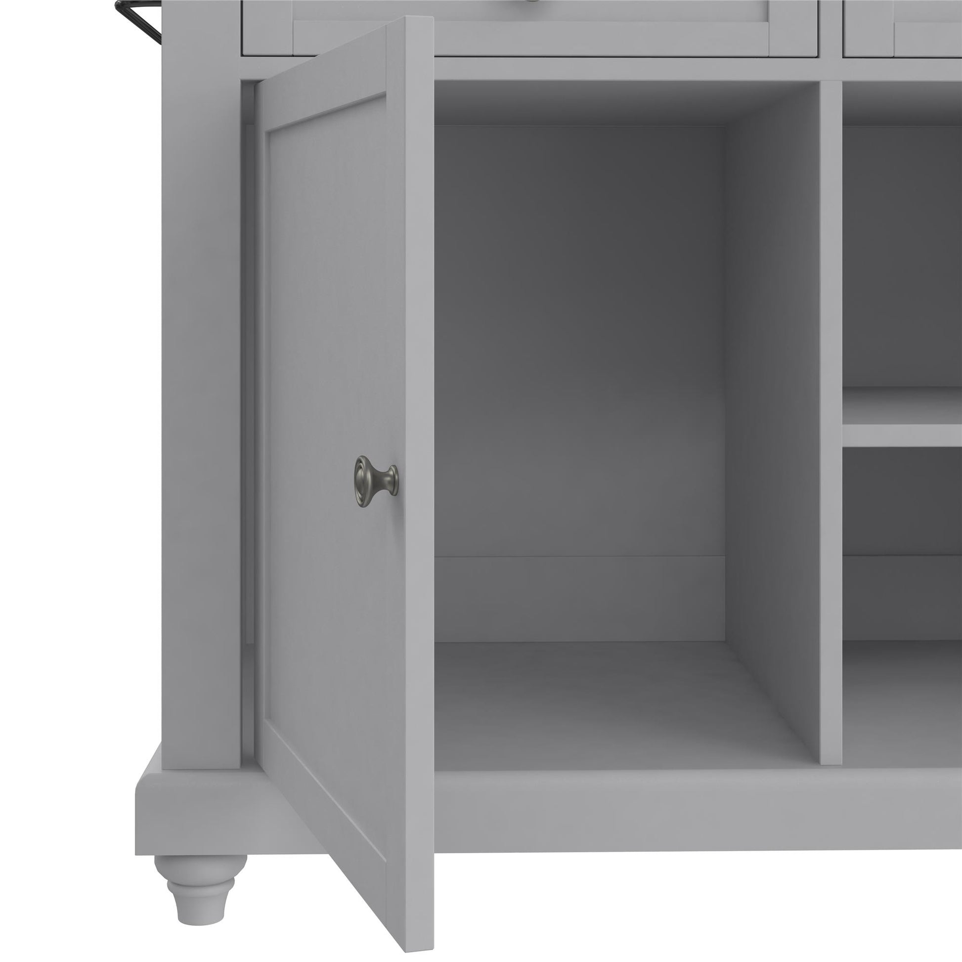 DHP Kelsey Kitchen Island with 2 Stools, Gray - Gray