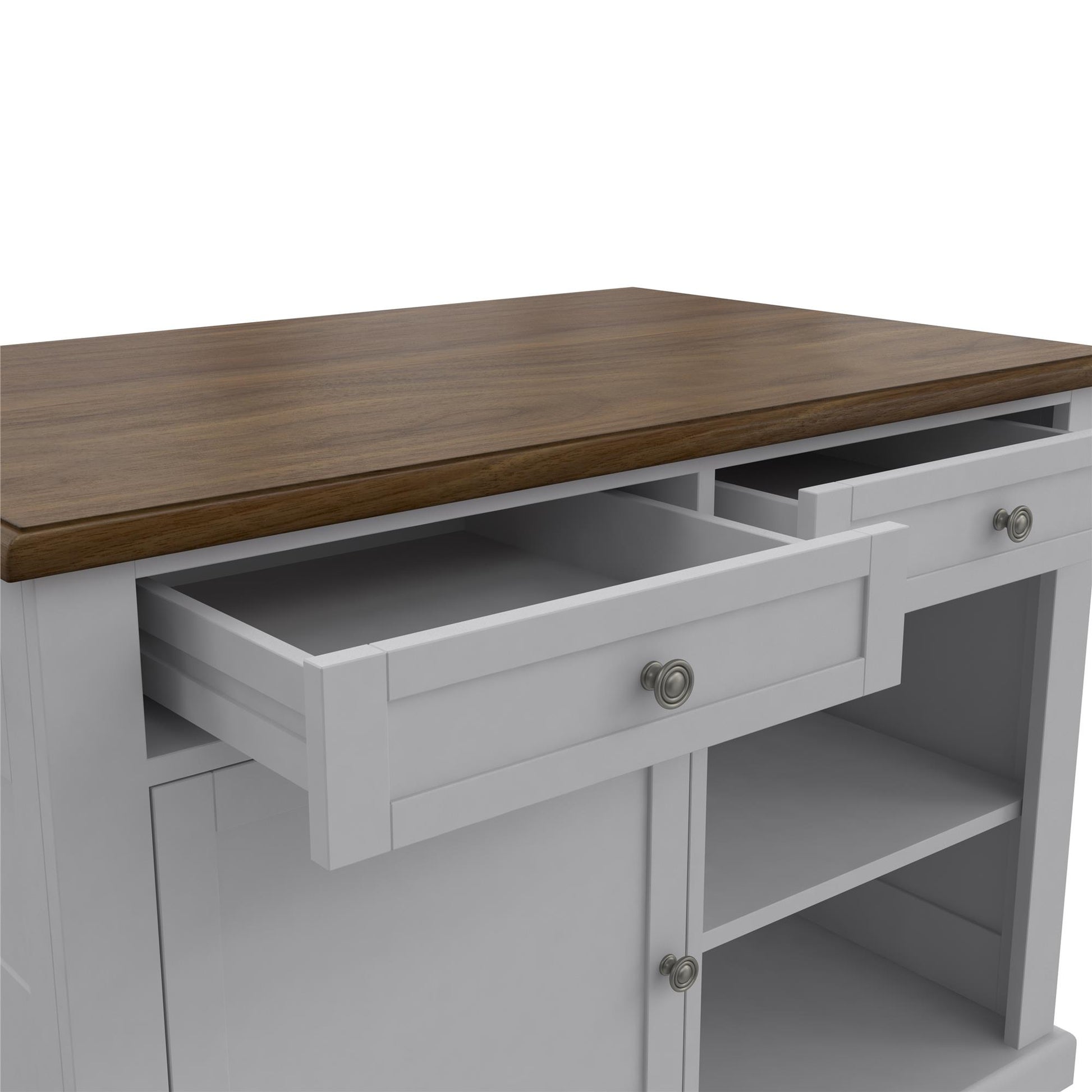 DHP Kelsey Kitchen Island with 2 Stools, Gray - Gray