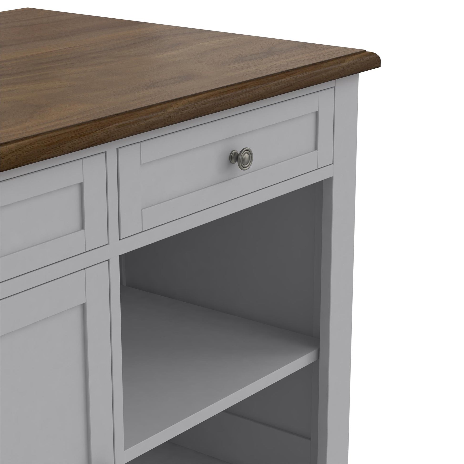 DHP Kelsey Kitchen Island with 2 Stools, Gray - Gray