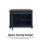 DHP Kelsey Kitchen Island with 2, Blue - Blue
