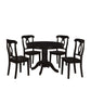 Aubrey 5 Piece Traditional Pedestal Round Dining Table and Chairs Set - Black