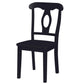 Aubrey 5 Piece Traditional Pedestal Round Dining Table and Chairs Set - Black