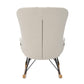 Robbie Rocker Accent Chair with Storage Pockets and Matching Pillow Headrest - Beige