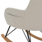 Robbie Rocker Accent Chair with Storage Pockets and Matching Pillow Headrest - Beige
