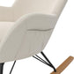 Robbie Rocker Accent Chair with Storage Pockets and Matching Pillow Headrest - Beige