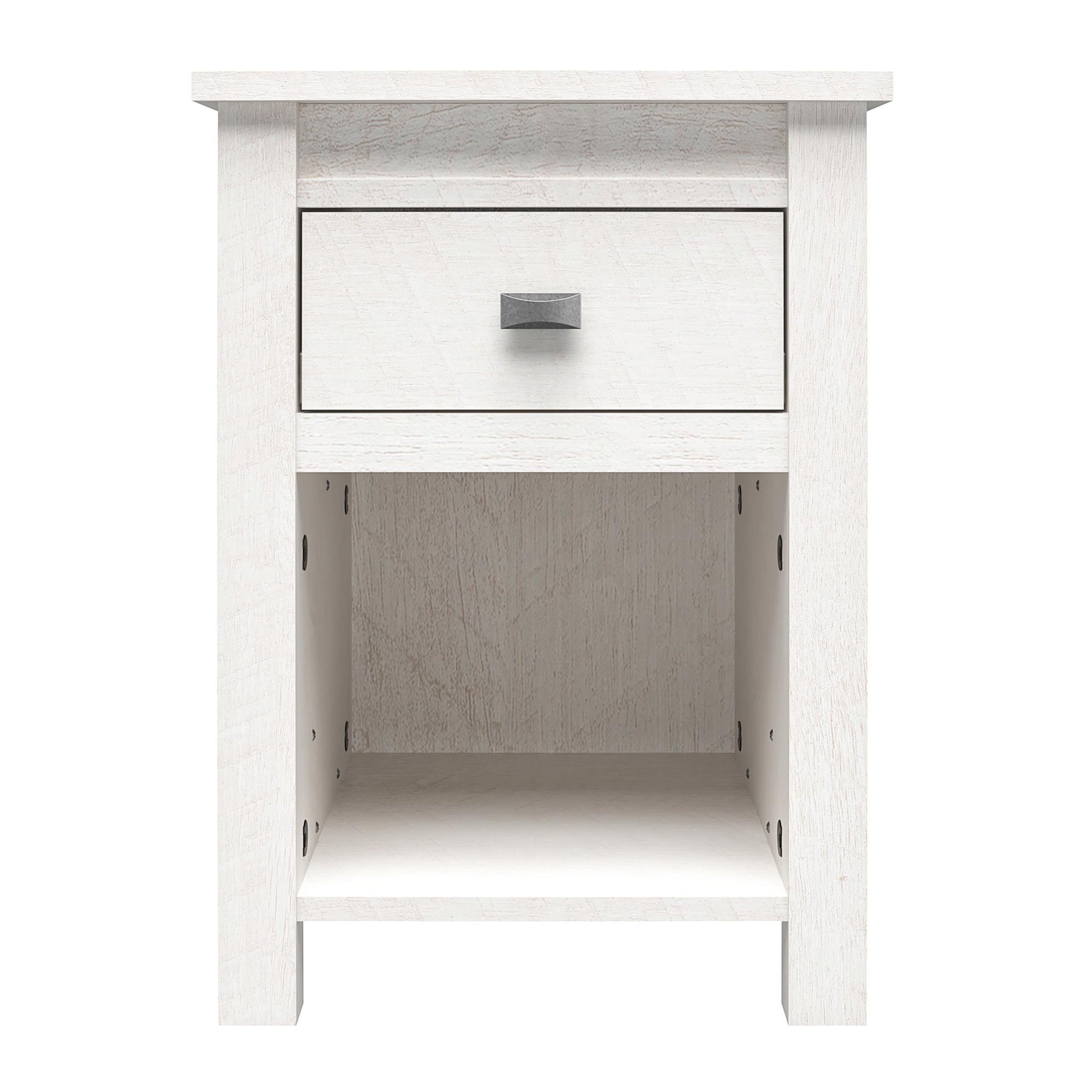 Farmington Rustic Farmhouse Nightstand with 1 Drawer - Ivory Oak