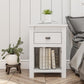 Farmington Rustic Farmhouse Nightstand with 1 Drawer - Ivory Oak