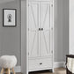 Farmington Rustic Farmhouse 30 Inch Wide Storage Cabinet - Ivory Pine
