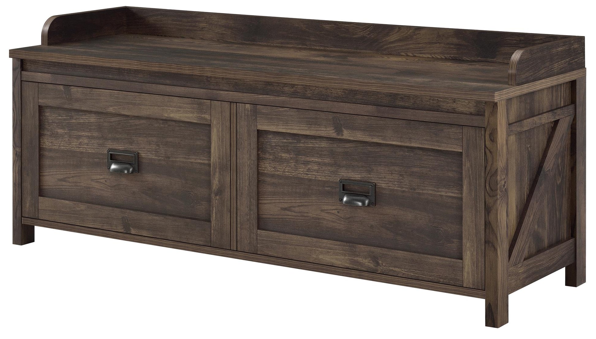 Farmington Rustic Farmhouse Entryway Storage Bench with Drawers - Rustic