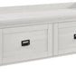 Farmington Rustic Farmhouse Entryway Storage Bench with Drawers - Ivory Pine