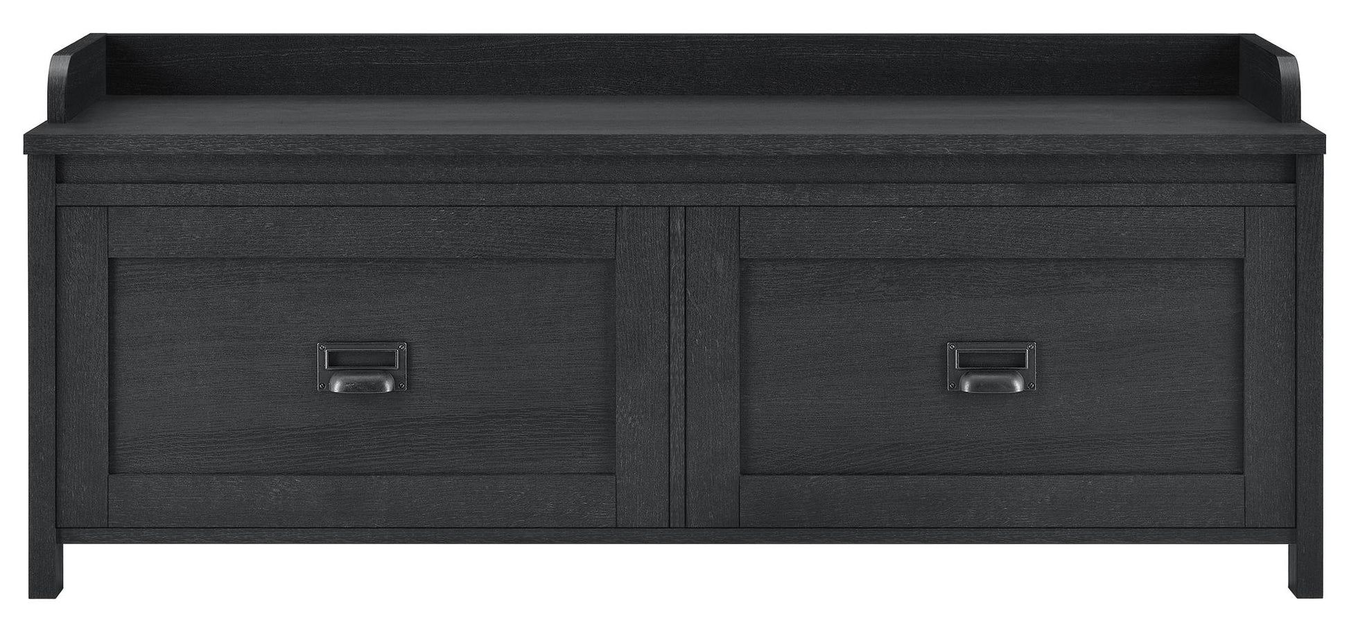 Farmington Rustic Farmhouse Entryway Storage Bench with Drawers - Black Oak