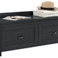 Farmington Rustic Farmhouse Entryway Storage Bench with Drawers - Black Oak