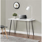 Owen Retro Computer Desk with Large Worksurface and Hairpin Legs - White/Black