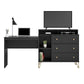 Owen 3 in 1 Media Dresser and Desk Combo, Black - Black
