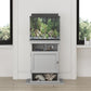 10/20 Gallon Aquarium Stand with Open and Concealed Storage - Dove Gray