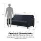 Vintage Tufted Split Back Futon - Blue