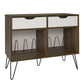 Concord Turntable Stand with Drawers, Brown Oak - Brown Oak