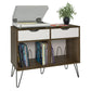 Concord Turntable Stand with Drawers, Brown Oak - Brown Oak