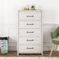 Bassinger 5 Drawer Bedroom Dresser with Pewter Handles - Ivory Oak