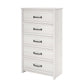 Bassinger 5 Drawer Bedroom Dresser with Pewter Handles - Ivory Oak