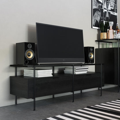 Ameriwood Home Lakeland TV Stand for TVs up to 60", Black Oak - Black Oak