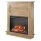 Ellsworth Modern Electric Fireplace with Mantel and 23 Inch Fireplace Insert - Natural
