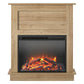 Ellsworth Modern Electric Fireplace with Mantel and 23 Inch Fireplace Insert - Natural