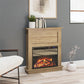 Ellsworth Modern Electric Fireplace with Mantel and 23 Inch Fireplace Insert - Natural