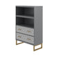 Scarlett Bookcase with Drawers - Graphite Grey