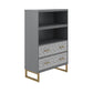 Scarlett Bookcase with Drawers - Graphite Grey