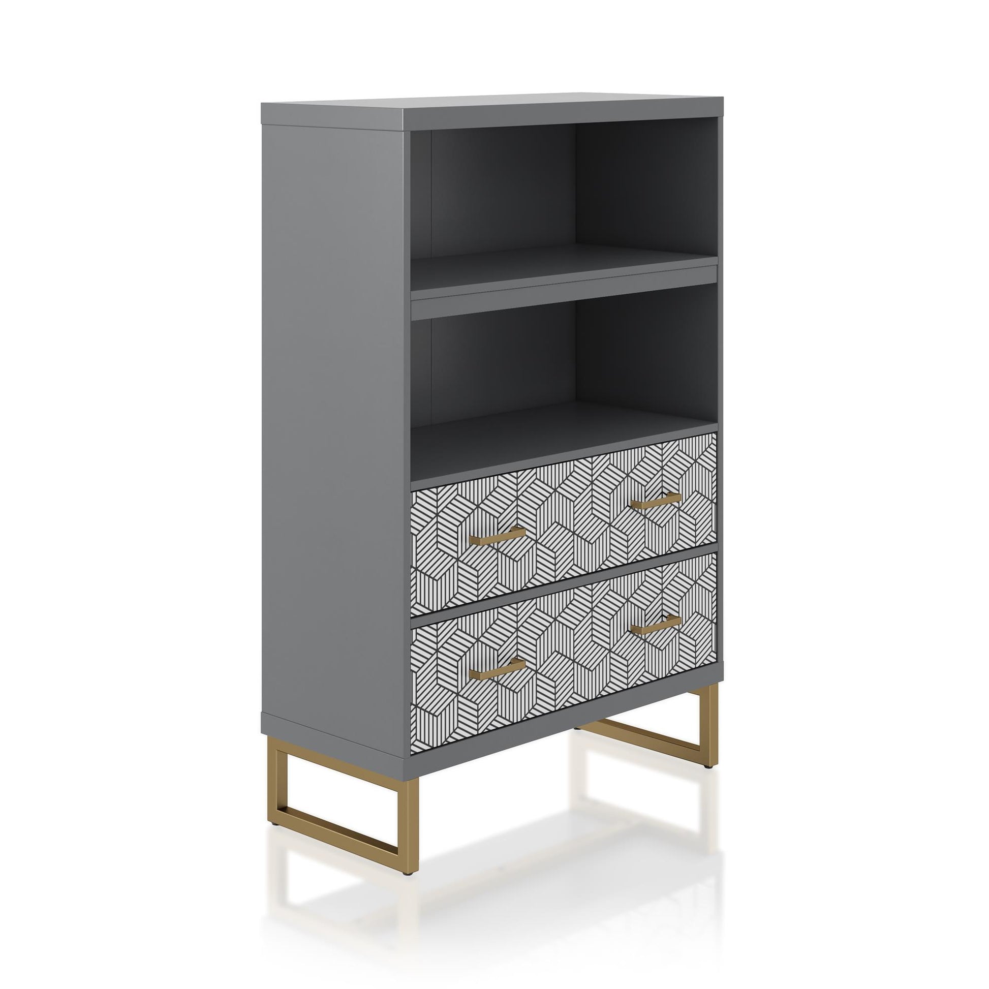 Scarlett Bookcase with Drawers - Graphite Grey