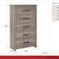 Bassinger 5 Drawer Bedroom Dresser with Pewter Handles - Ivory Oak