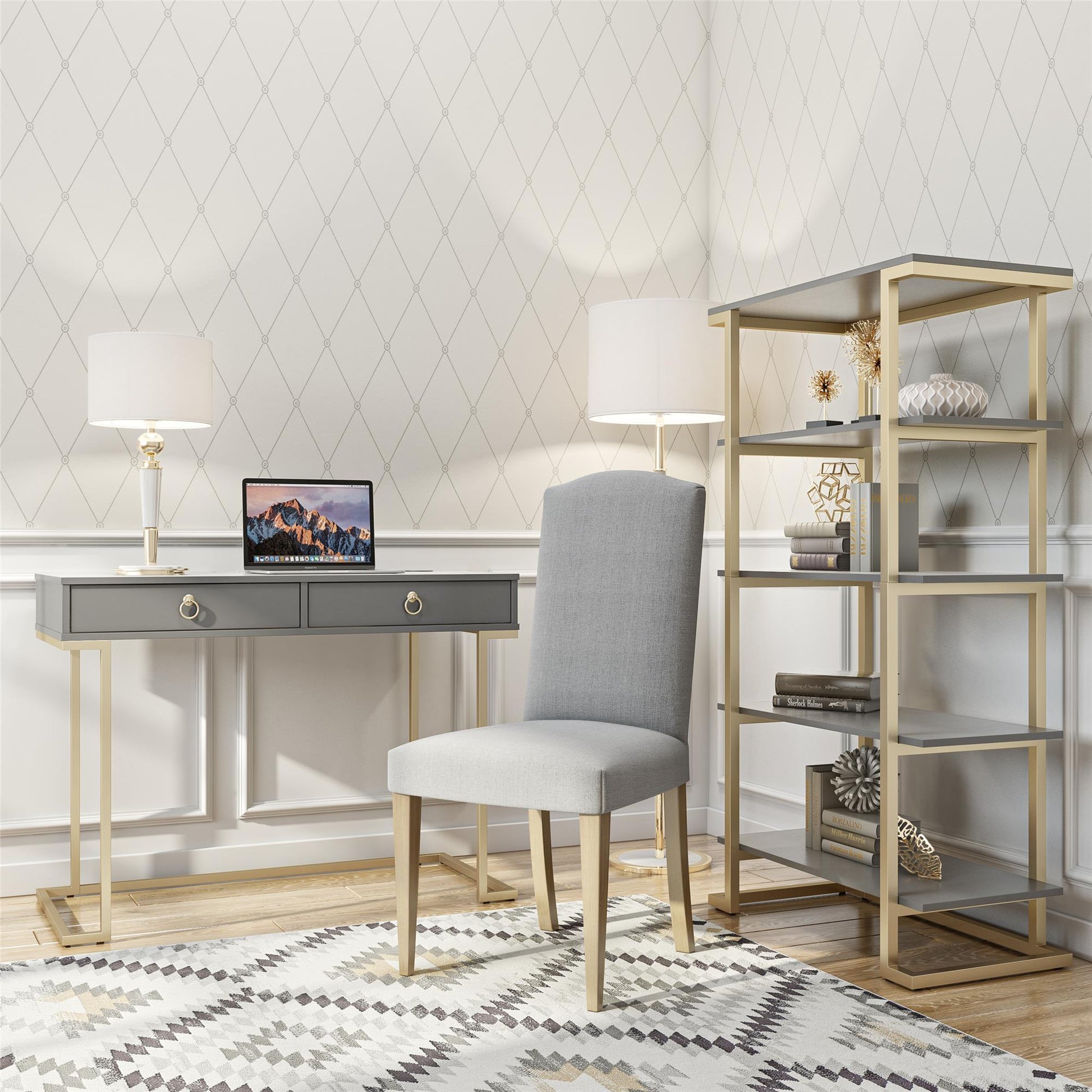 Camila Writing Desk, Graphite Gray - Graphite Grey