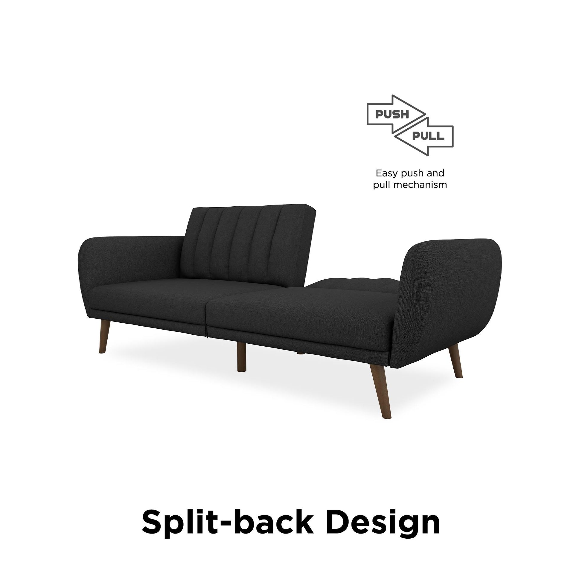 Brittany Futon - Dark Gray Linen