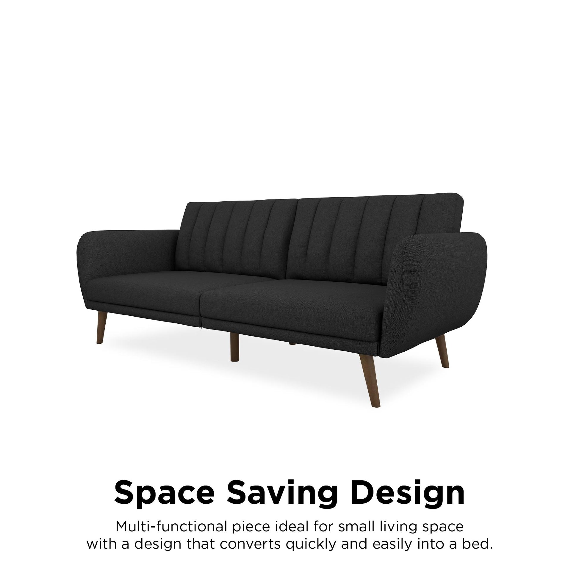 Brittany Futon - Dark Gray Linen
