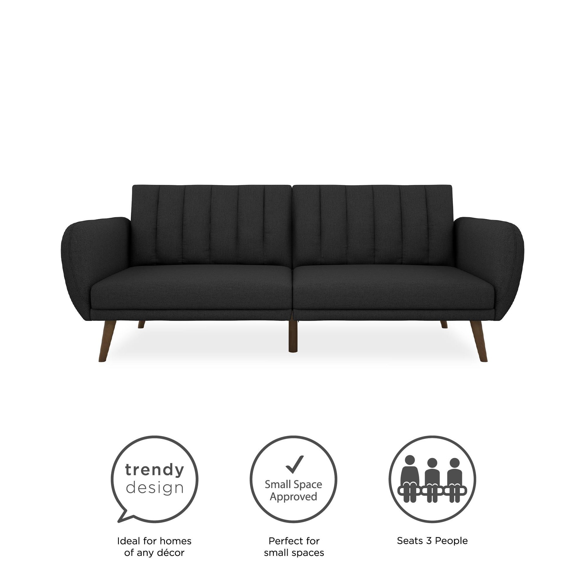 Brittany Futon - Dark Gray Linen