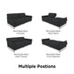 Pembroke Convertible Futon with Armrests and Metal Sleigh Legs - Grey Linen
