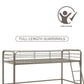 Jett Junior Loft Bed with Metal Frame and Built-In Ladder - Silver - Twin