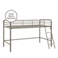 Jett Junior Loft Bed with Metal Frame and Built-In Ladder - Silver - Twin
