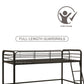 Jett Junior Loft Bed with Metal Frame and Built-In Ladder - Black - Twin