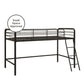 Jett Junior Loft Bed with Metal Frame and Built-In Ladder - Black - Twin