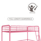 Jett Junior Loft Bed with Metal Frame and Built-In Ladder - Pink - Twin