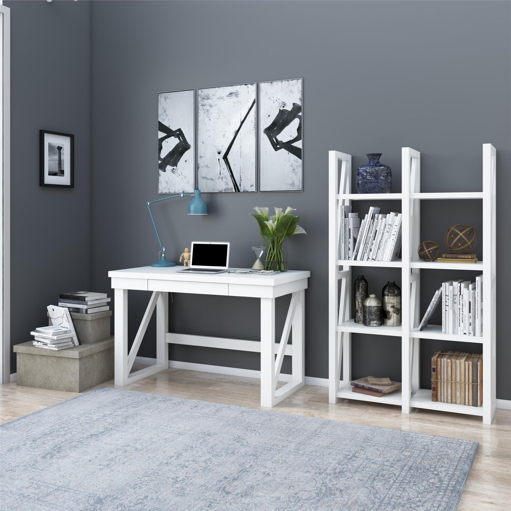 Crestwood Computer Desk with 1 Storage Drawer - White